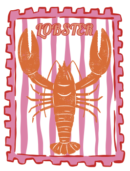 Bügelbild Lobster Pink